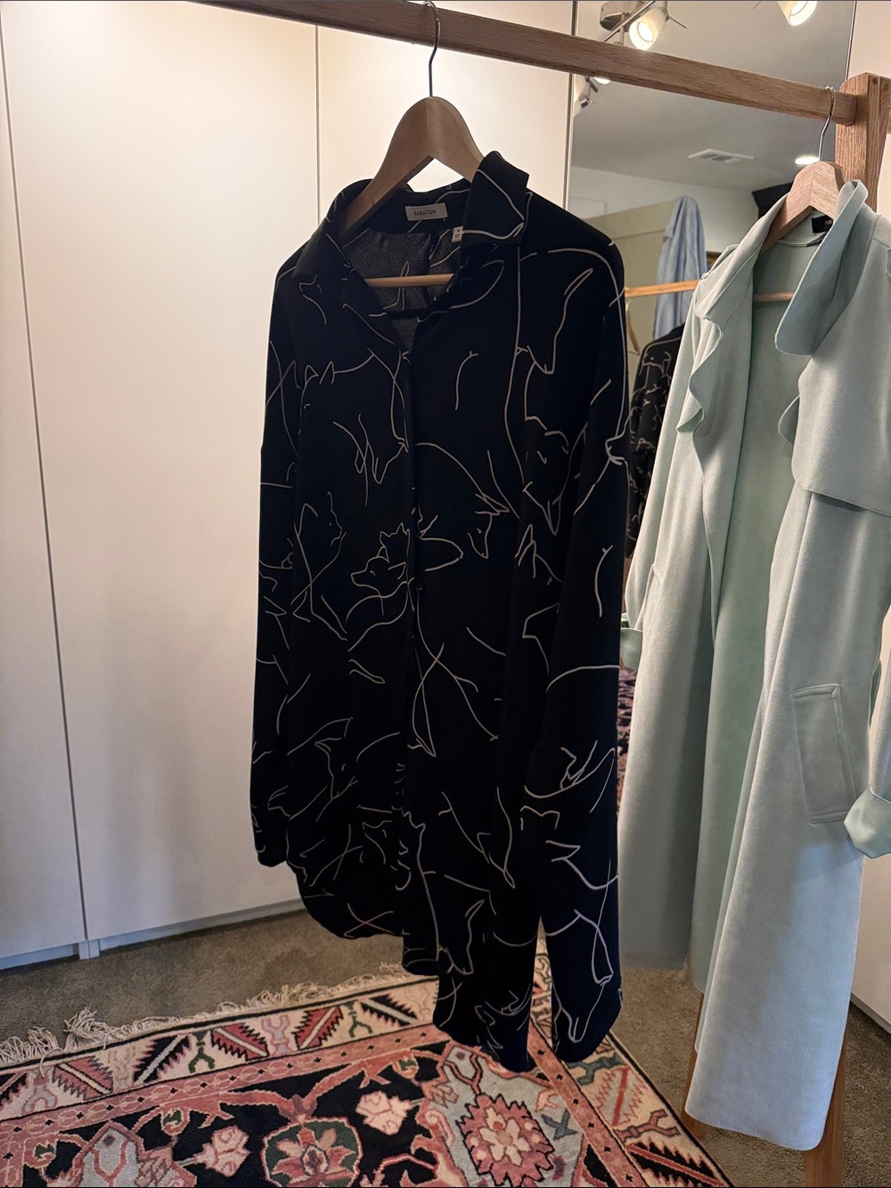 Babaton Fox Long Sleeve Shirt Dress